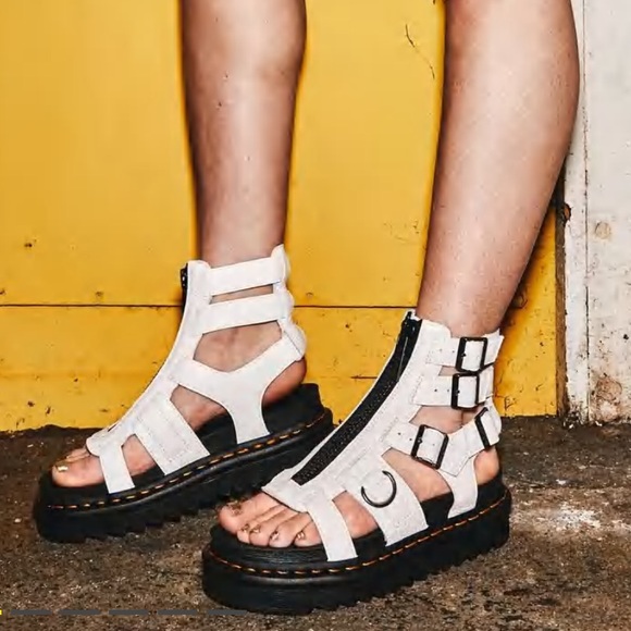 Dr. Martens Shoes - Dr. Martens Olson White Leather Sandals Women's Size 8/39 NWOT